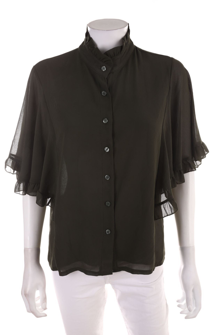 Boohoo - Kurzarm-Bluse mit Volants - D 40