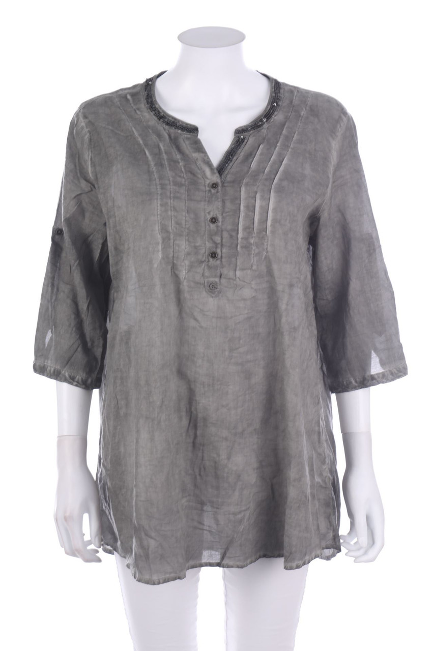 comma - Baumwoll-Bluse - XL