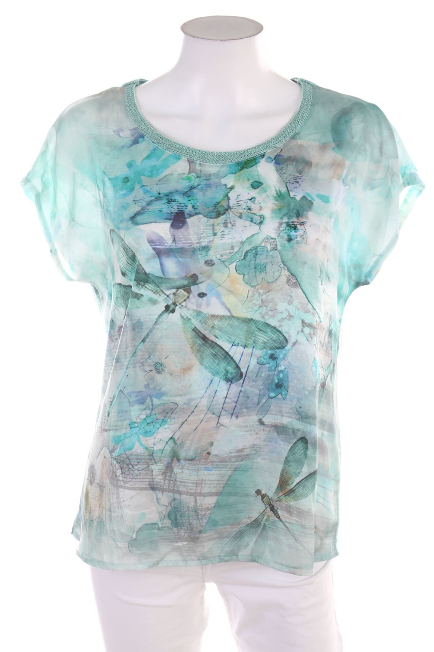 TAIFUN - Kurzarm-Bluse mit Muster - D 40