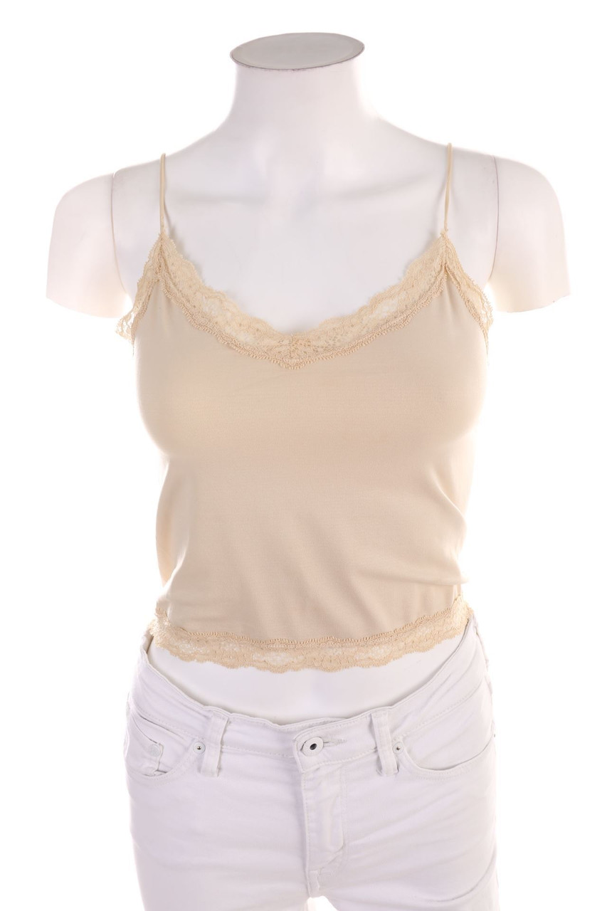 ONLY - Crop-Top mit Spitze - M