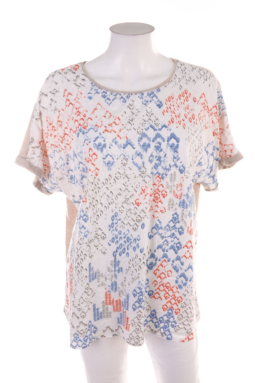 GERRY WEBER - Kurzarm-Bluse mit Print - D 46
