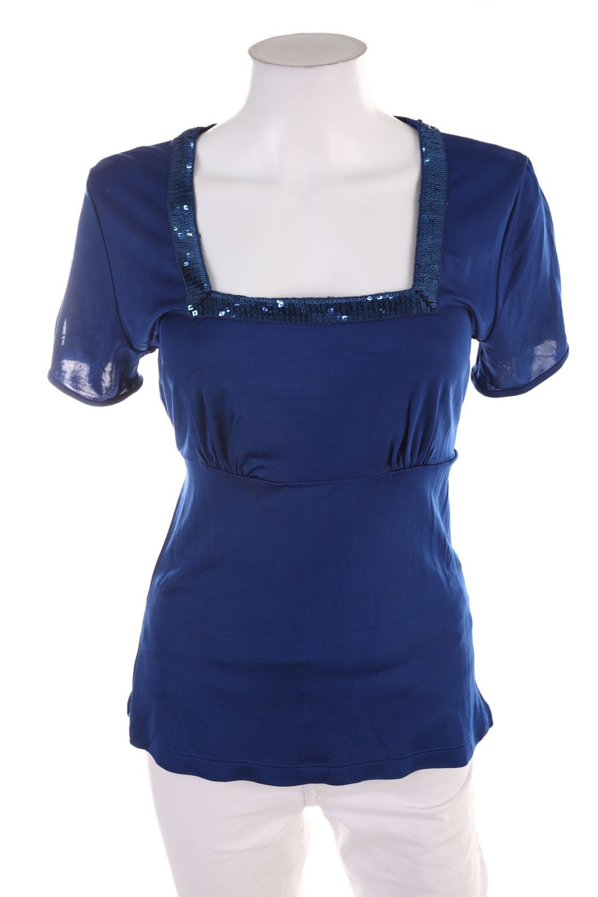 oltre - Kurzarm-Shirt mit Pailletten - D 36