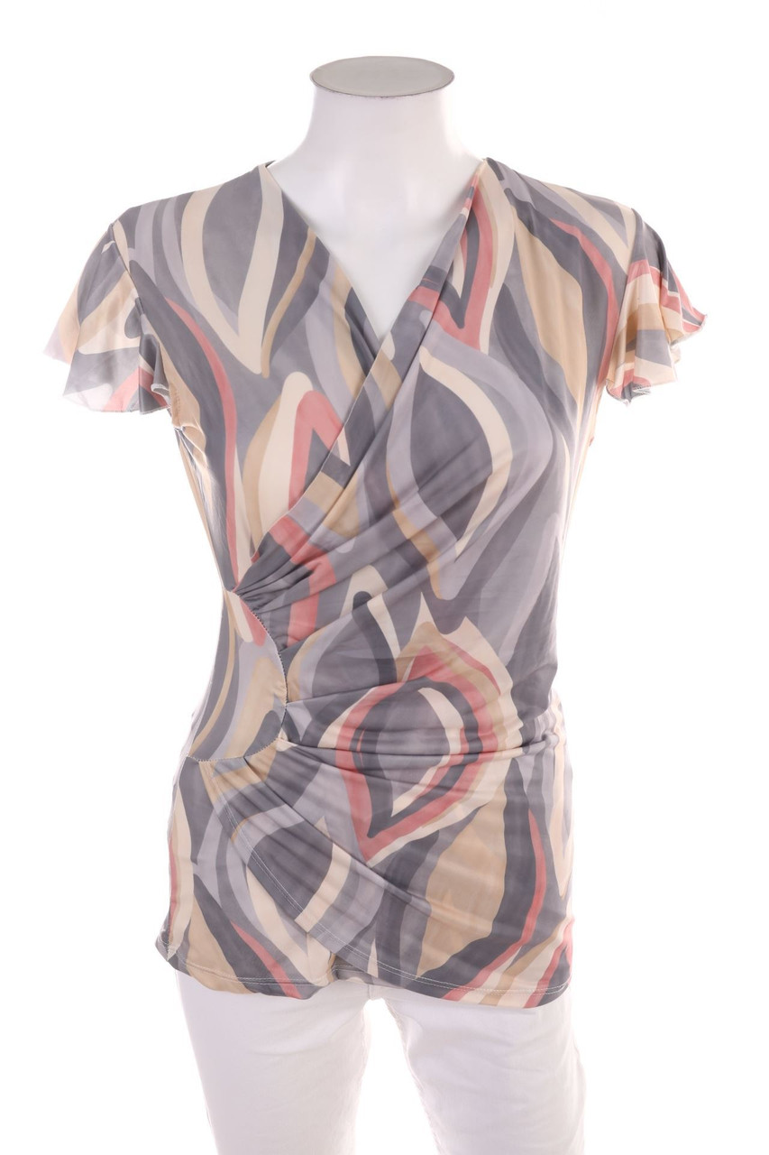 Ohne Label - Kurzarm-Shirt mit Muster - D 36