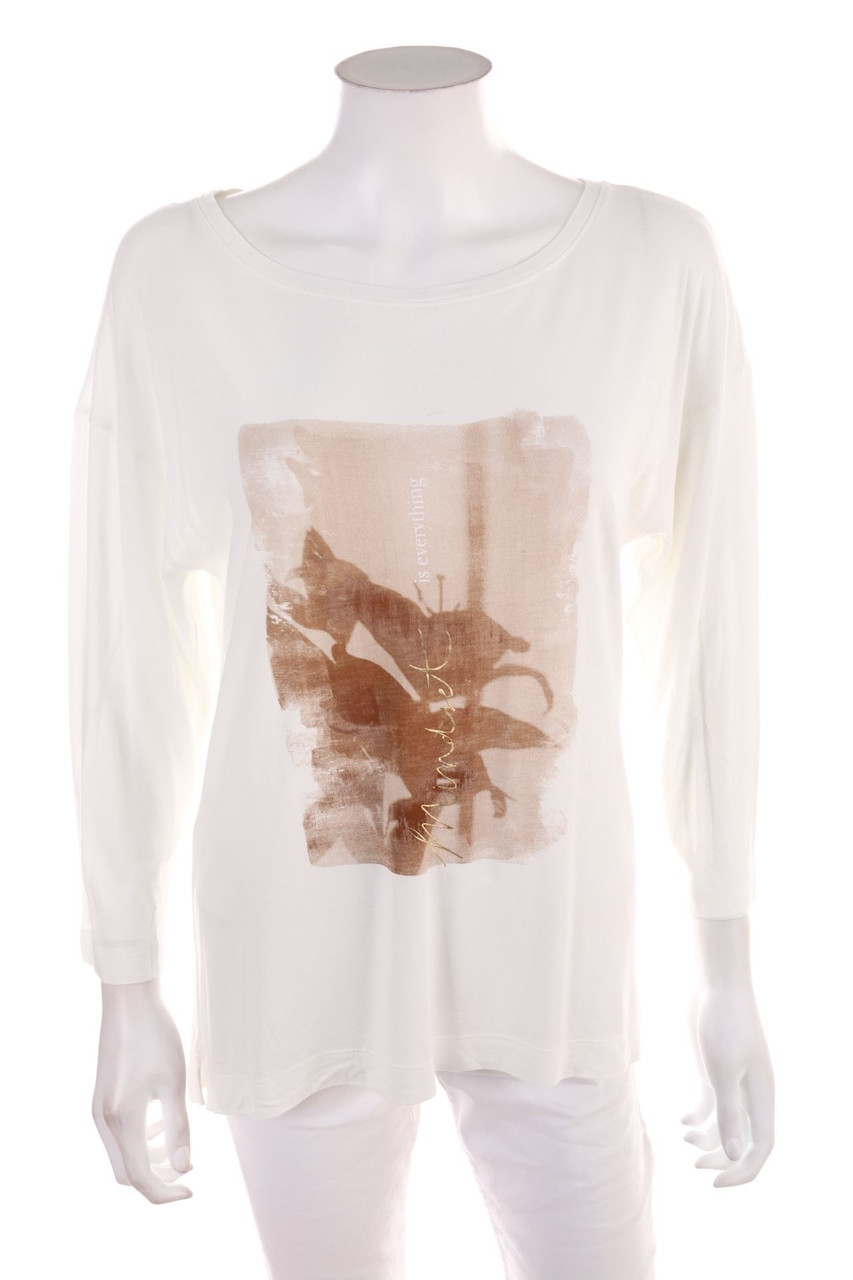 Ohne Label - 3/4-Arm-Shirt mit Statement-Print - D 42