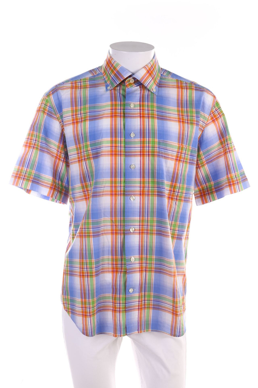 CAFÉ COTON - Kurzarm-Hemd mit Karo-Muster - XL