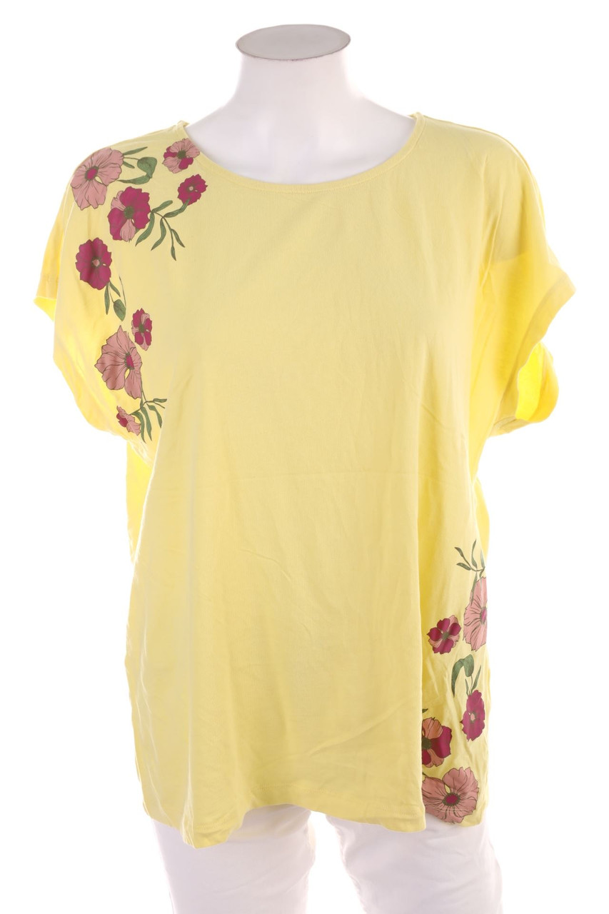 Ohne Label - Kurzarm-Shirt mit Blumen-Print - 2XL
