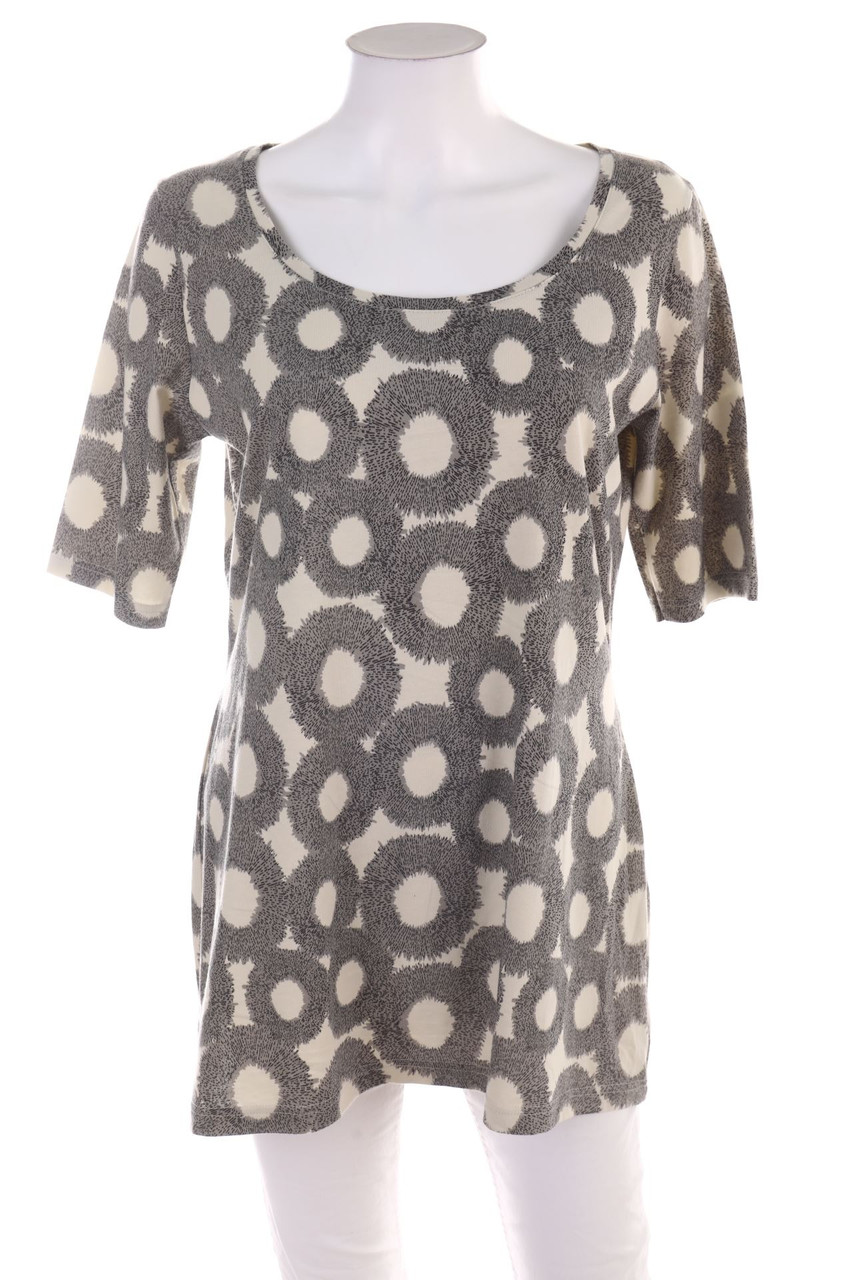 Ohne Label - Kurzarm-Shirt mit Punkten - D 40-42