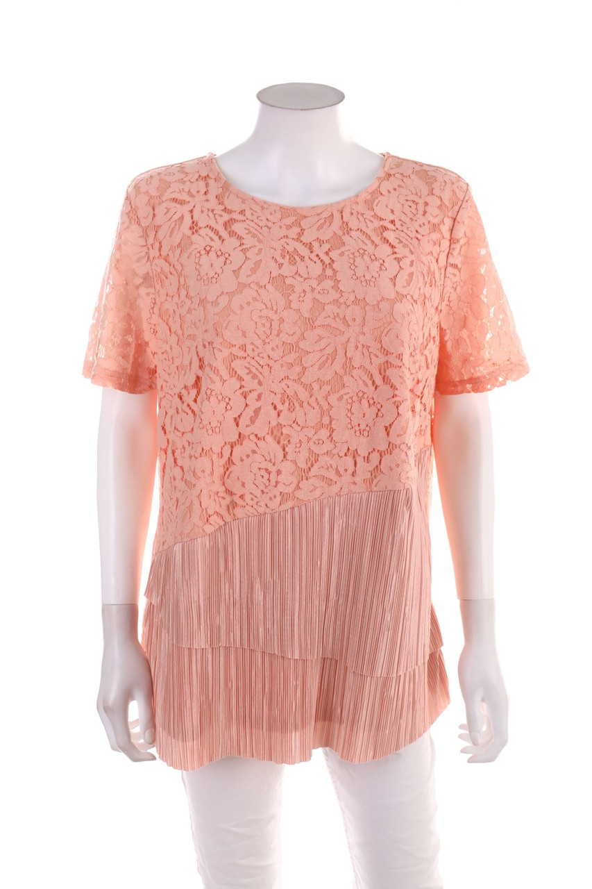 SECONDHAND - Kurzarm-Bluse mit Spitze - 3XL