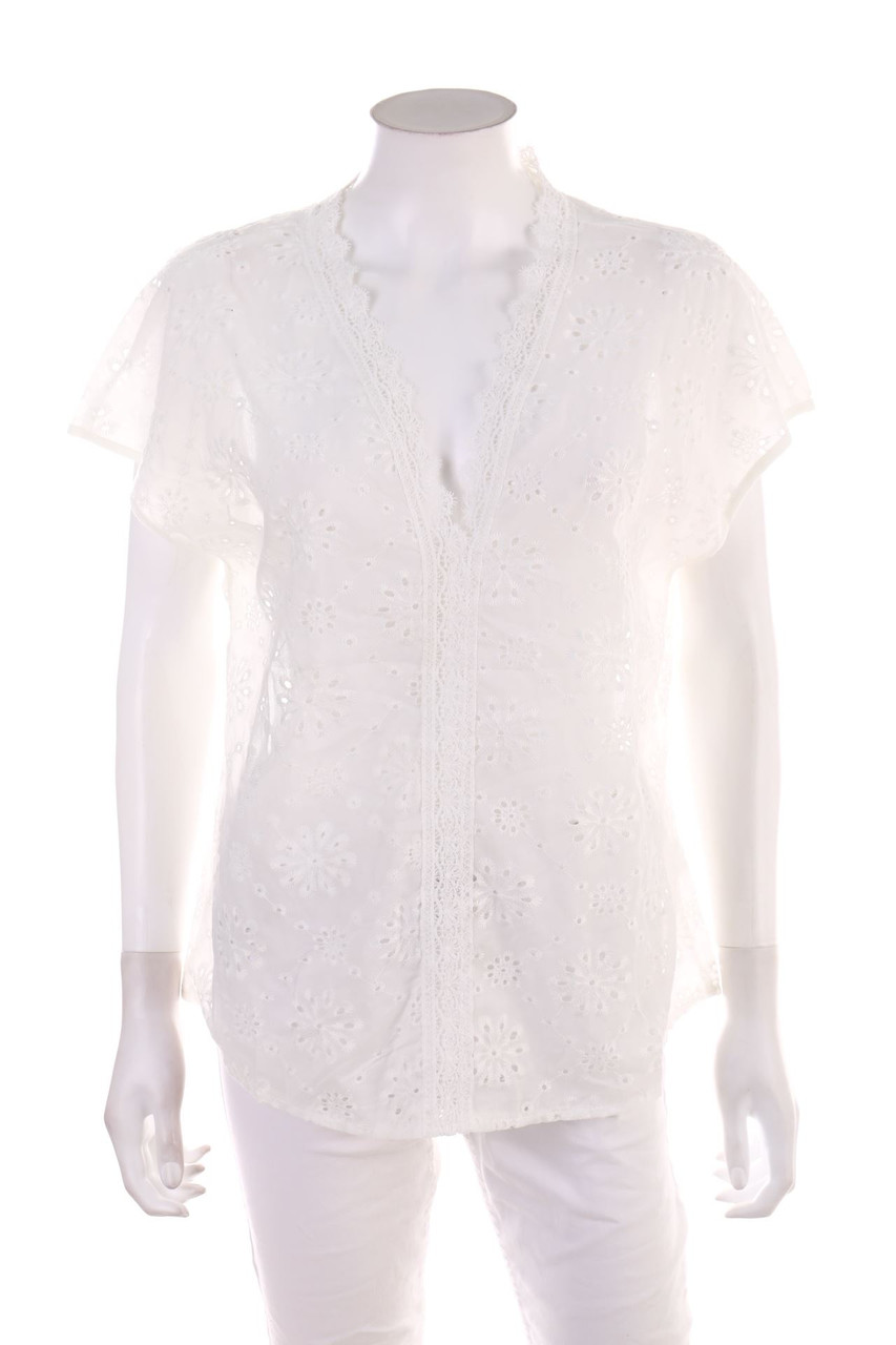 Ohne Label - Kurzarm-Bluse - L