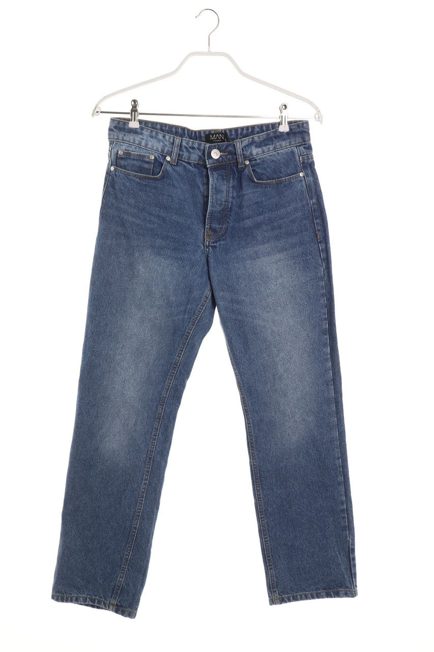 boohooMAN - Used Look Straight Cut Jeans - XS