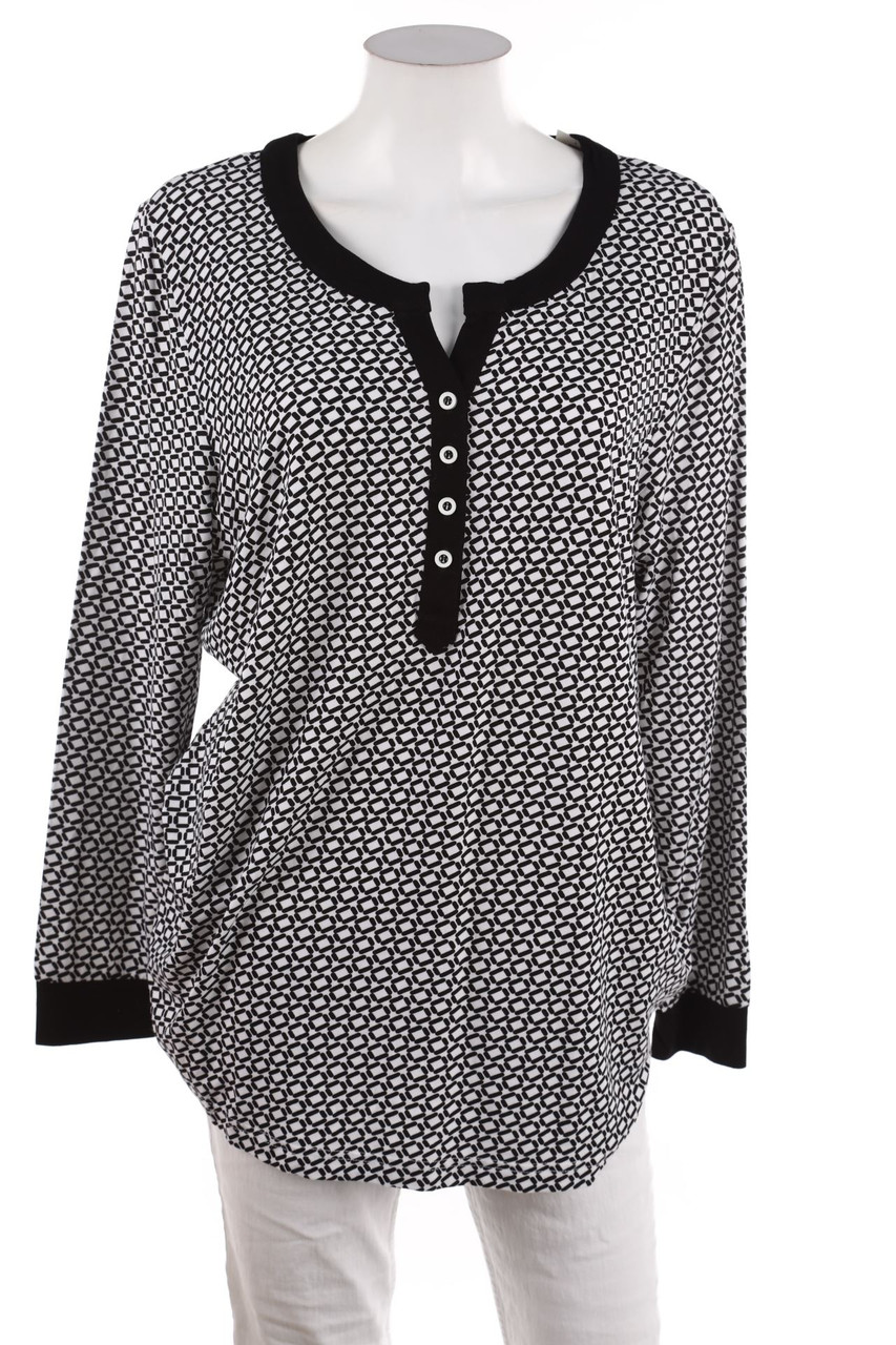 Ohne Label - Longsleeve-Shirt mit geometrischem Muster - D 46