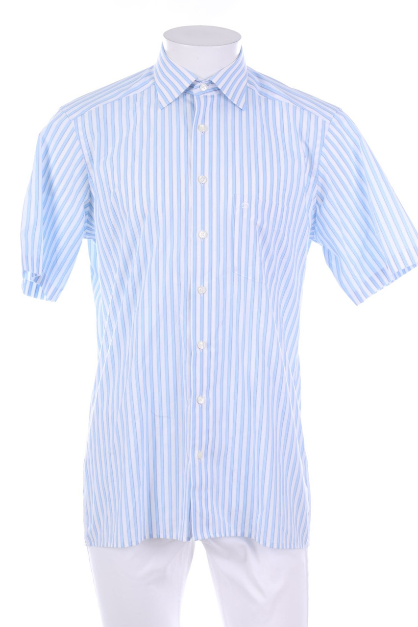 OLYMP - gestreiftes Kurzarm-Hemd - M