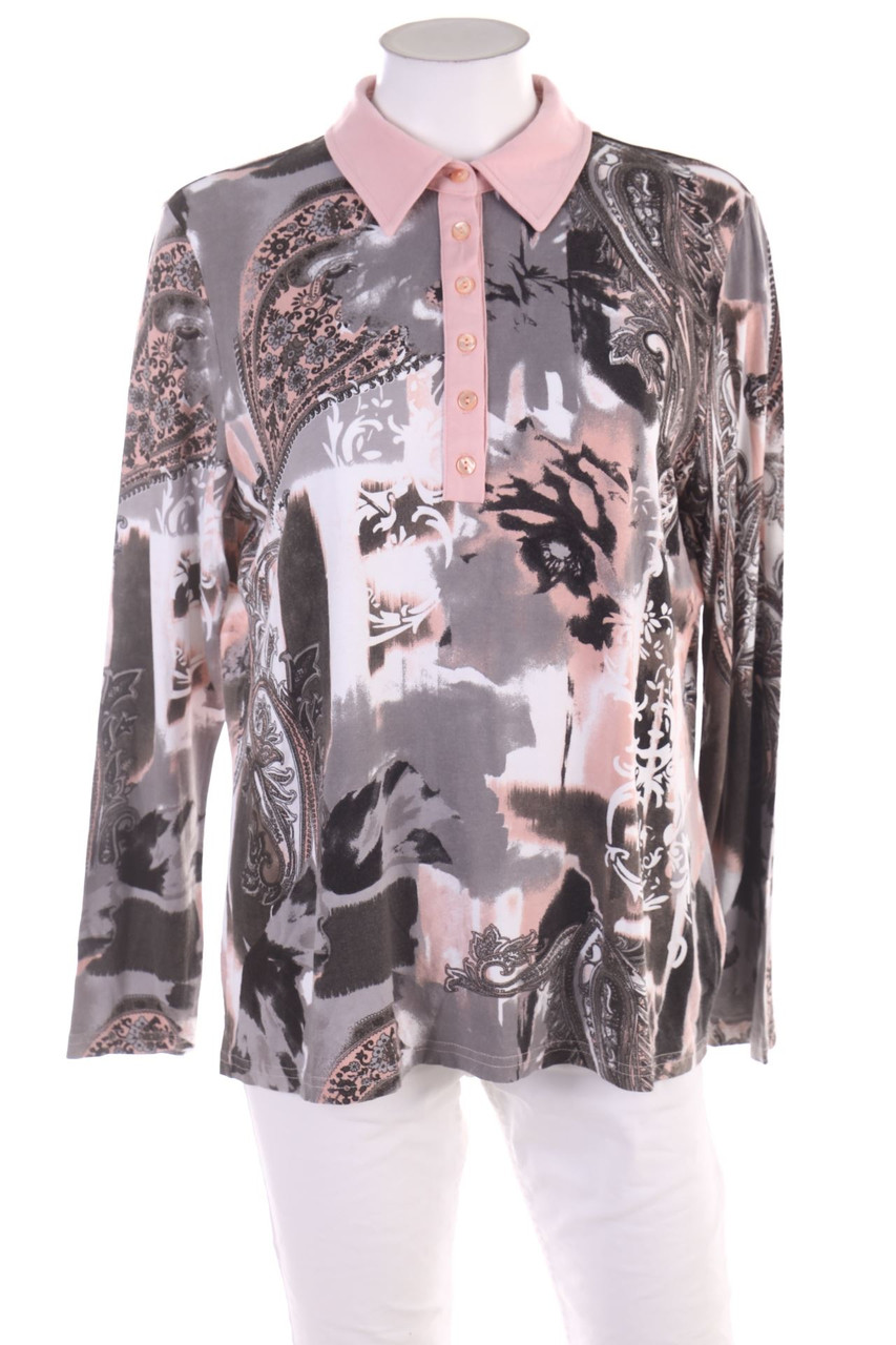 Ohne Label - Langarm-Polo-Shirt - XL