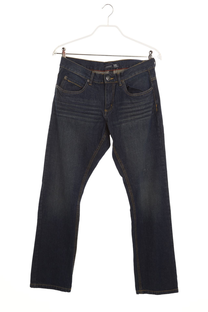 LIVERGY - Dark Denim Straight Cut Jeans - S