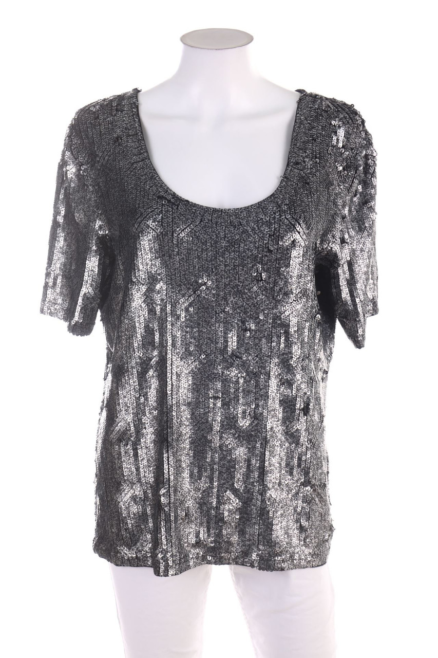 Elégance Paris - Pailletten-Kurzarm-Shirt - 2XL