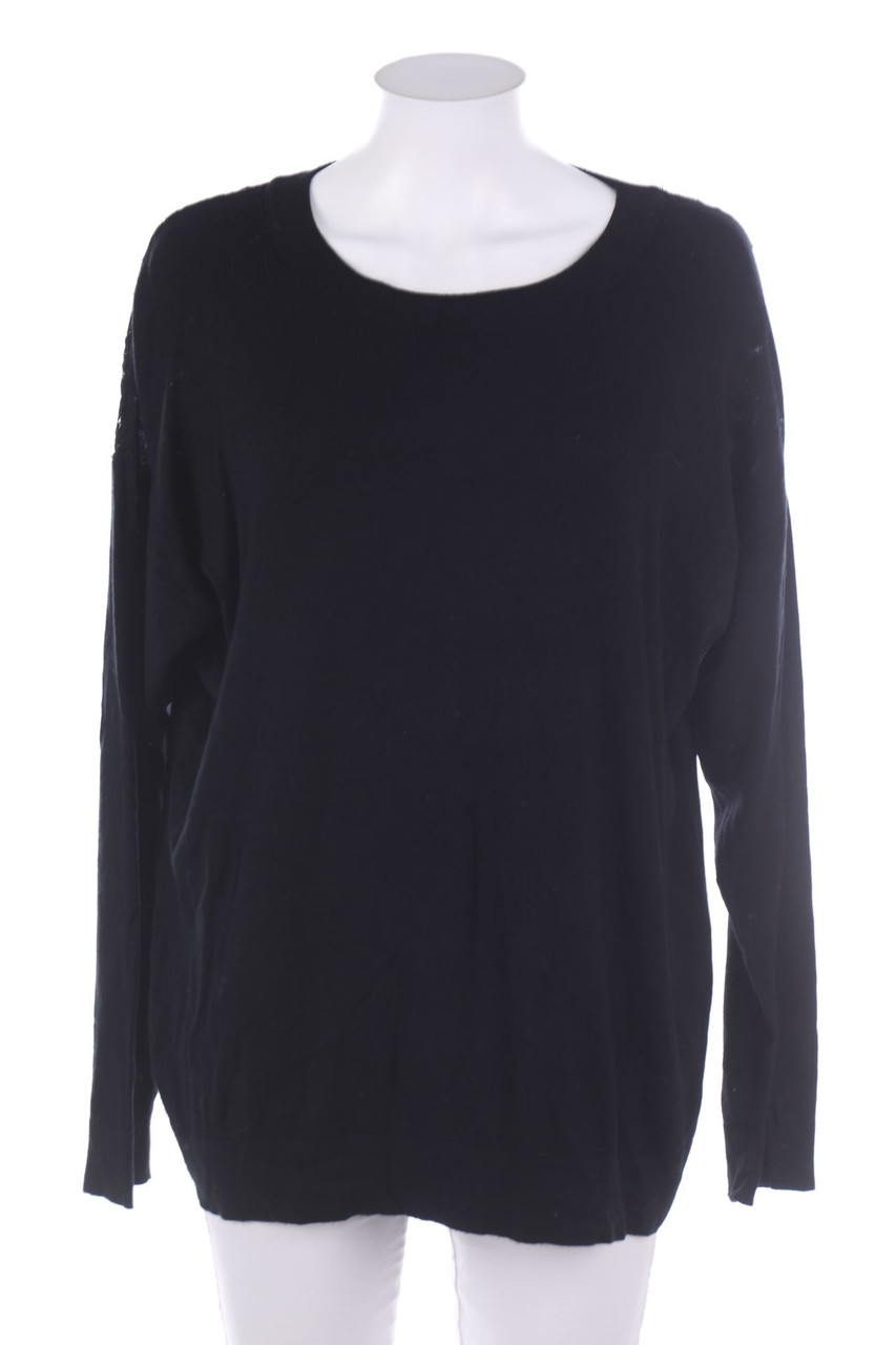 Iwie - Strick-Pullover mit Spitzen-Einsatz - XL