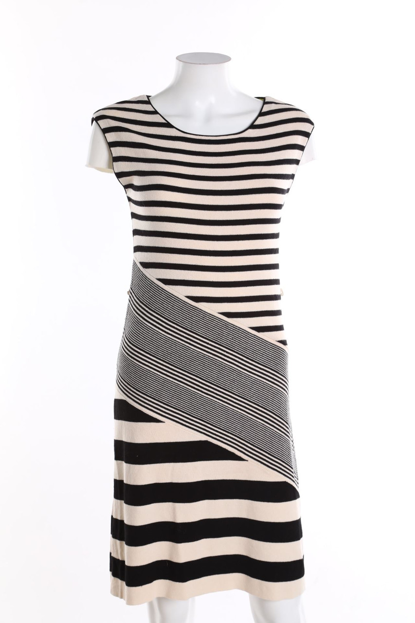 comma - Streifen-Strickkleid - XS