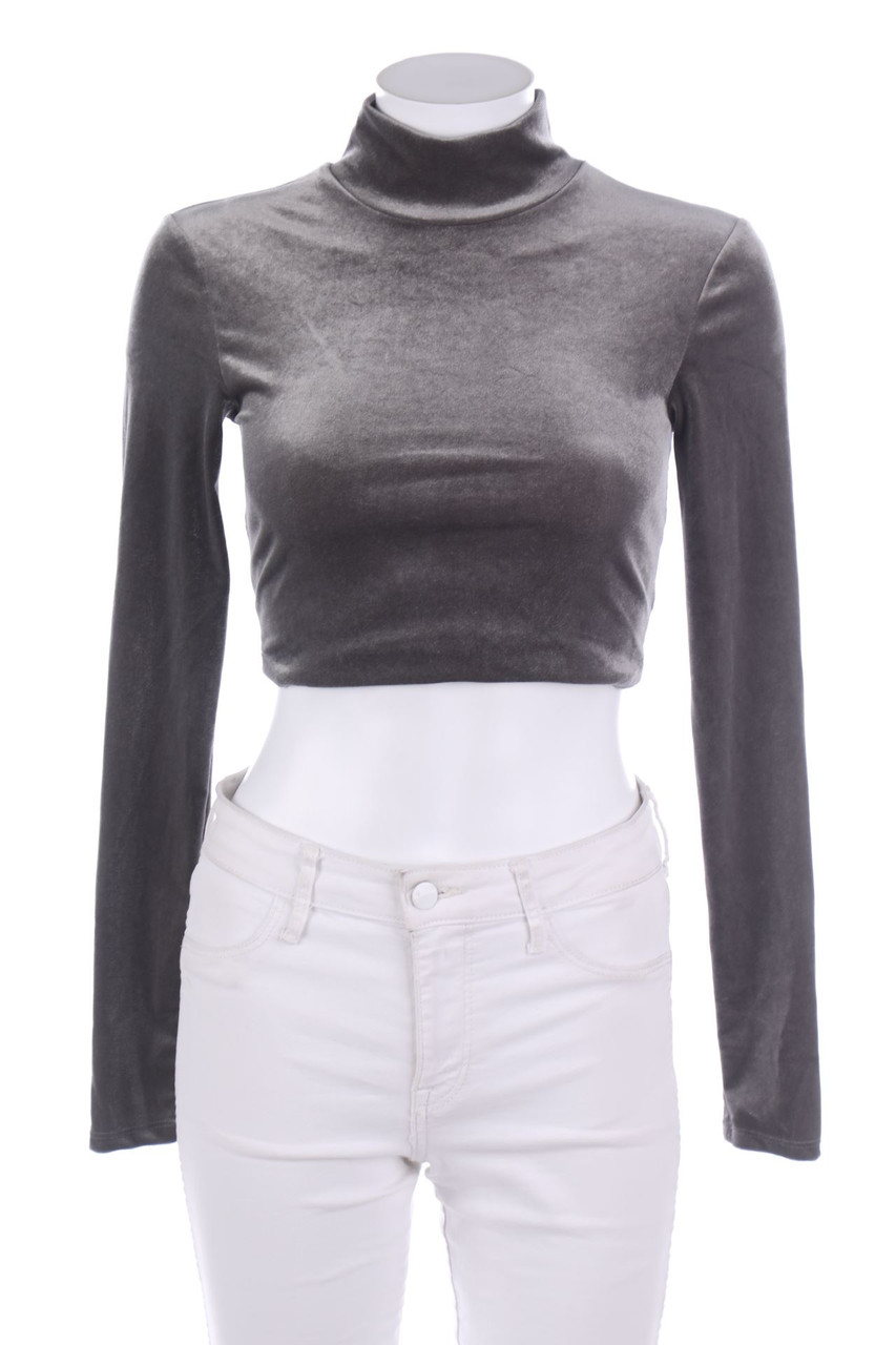 FB SISTER - Samt-Cropped-Shirt - XS