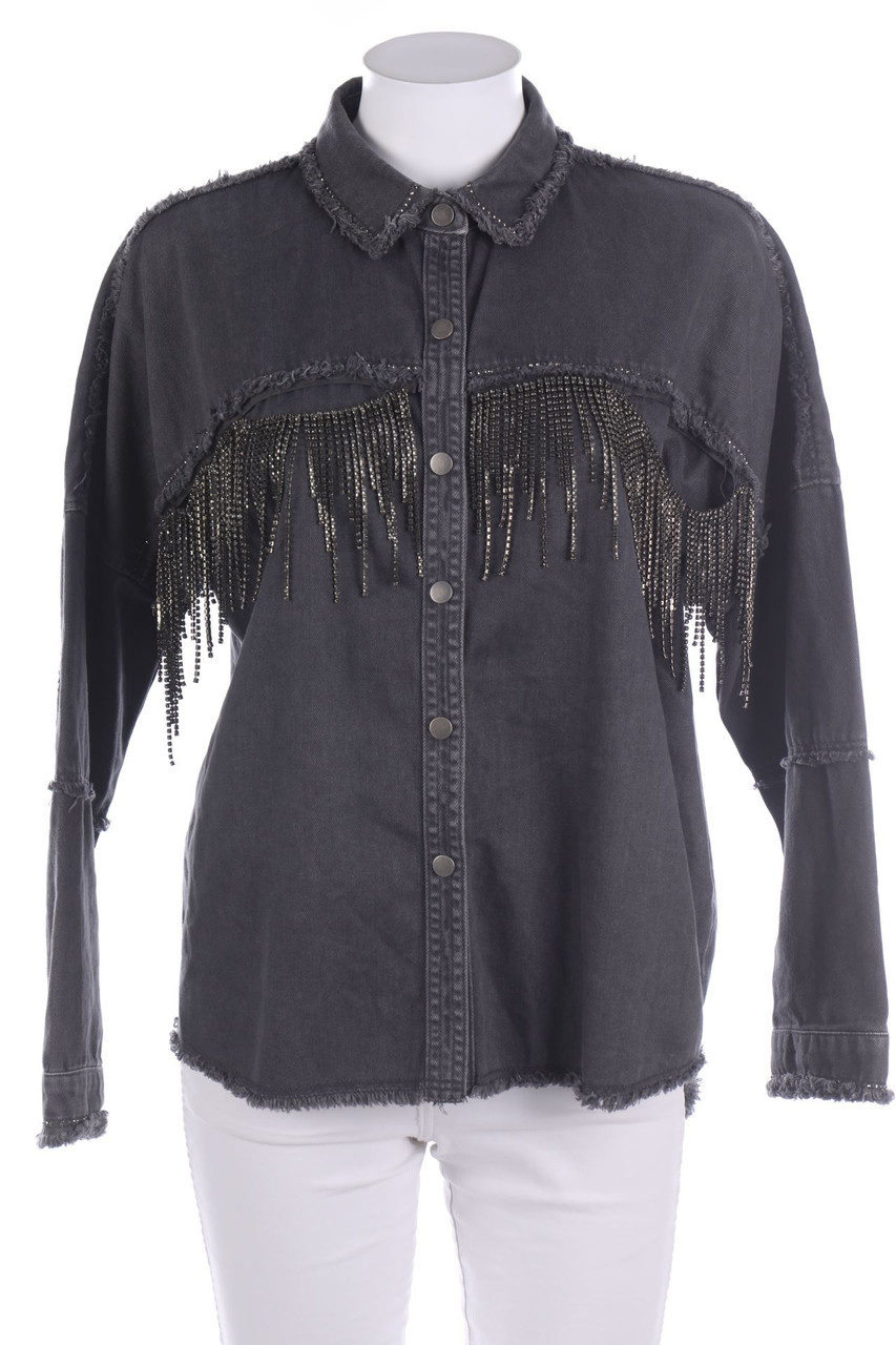 ZARA - Jeans-Bluse mit Fransen - XS