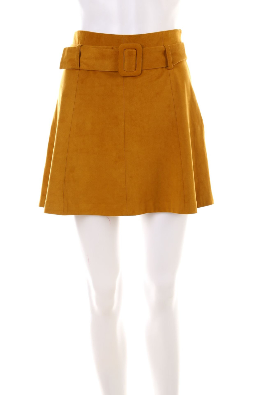 ZARA - Faux Leather-Mini-Rock - S