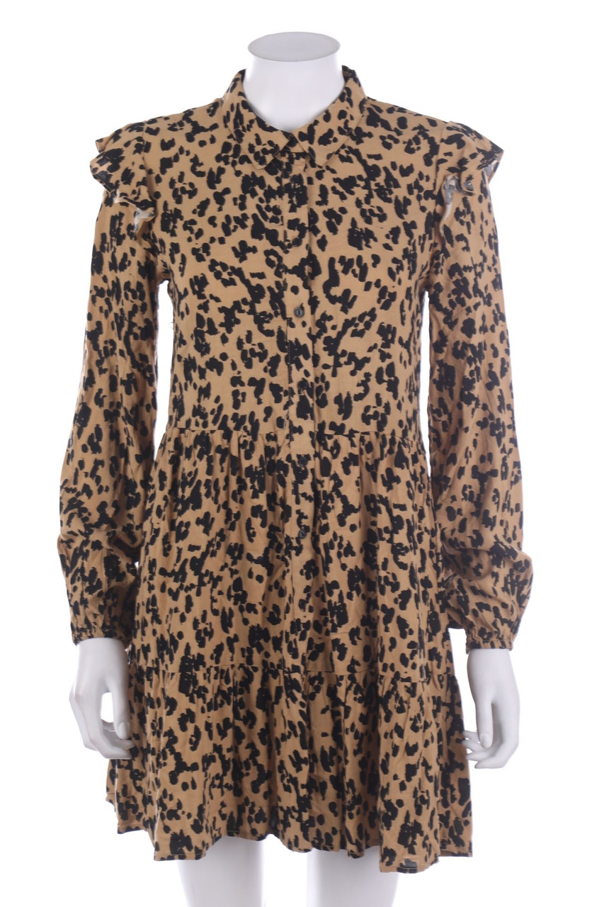 Stradivarius - Minikleid mit Leo-Print - M