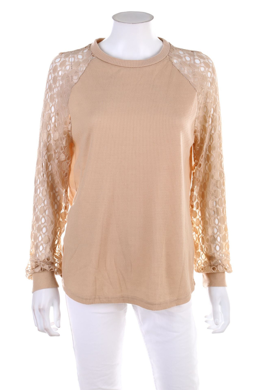SHEIN - Longsleeve-Shirt mit Lochspitze - M