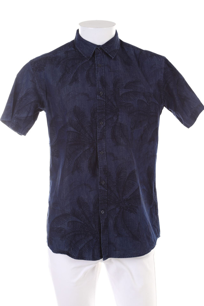 SECONDHAND - Kurzarm-Hemd mit Tropical Print - M