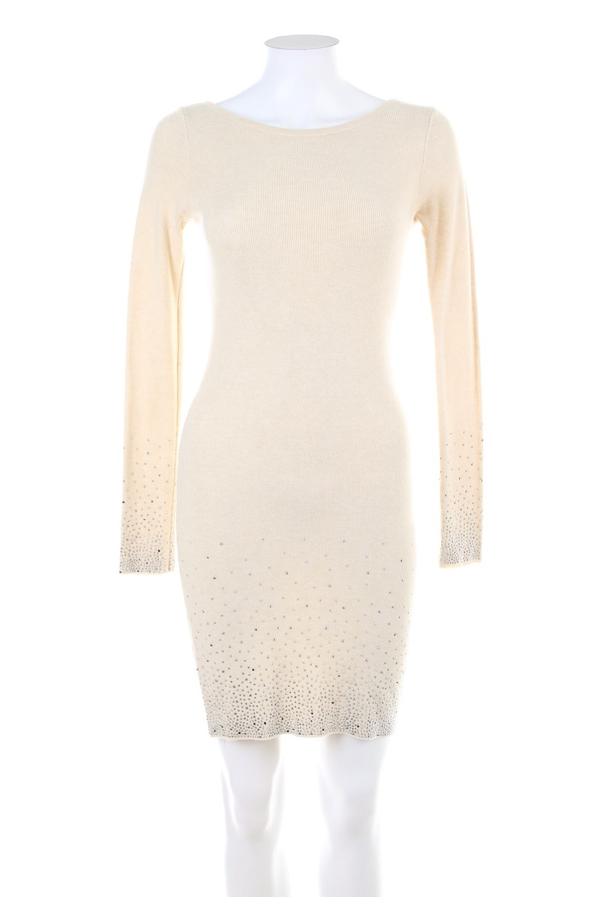 VINCEOTTO - Strickkleid mit Strass-Steinen - L