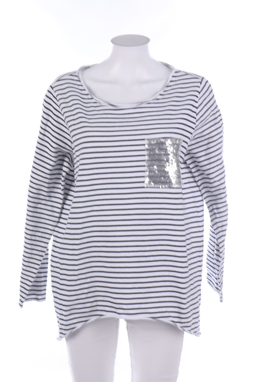 GINA BENOTTI - Streifen-Longsleeve-Shirt mit Pailletten - L