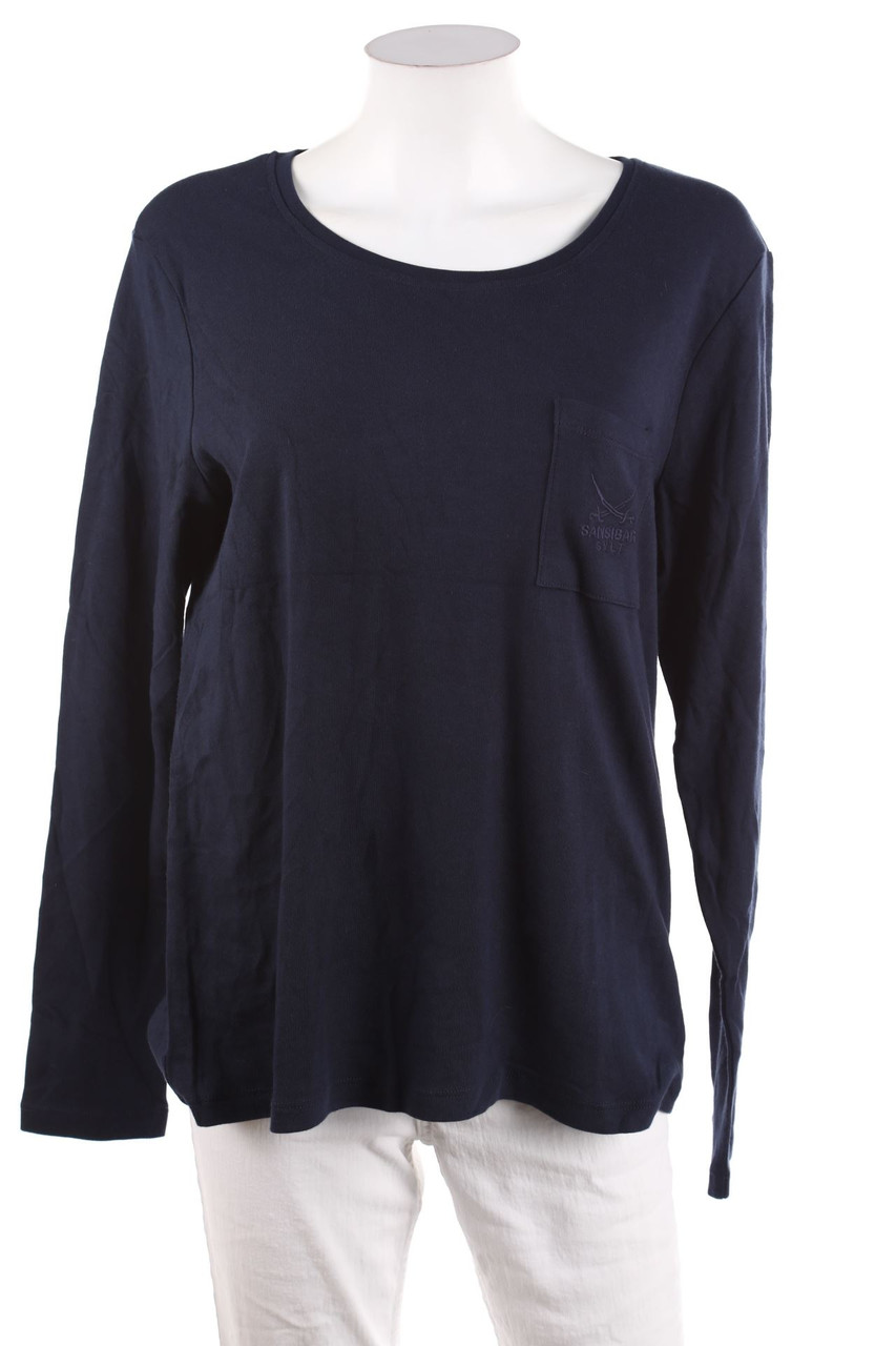 SANSIBAR - Longsleeve-Shirt mit Logo-Stickerei - D 42