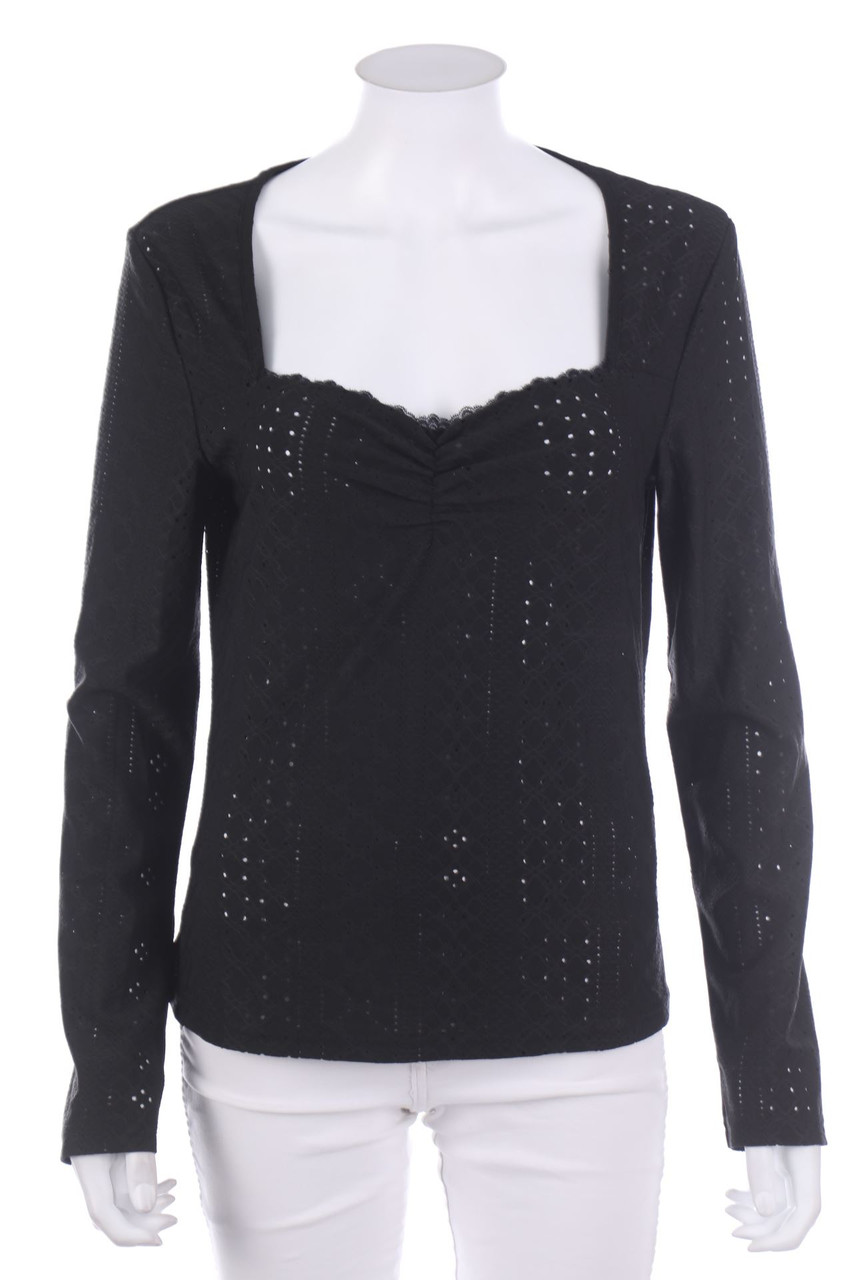 SHEIN - Longsleeve-Shirt mit Lochspitze - L