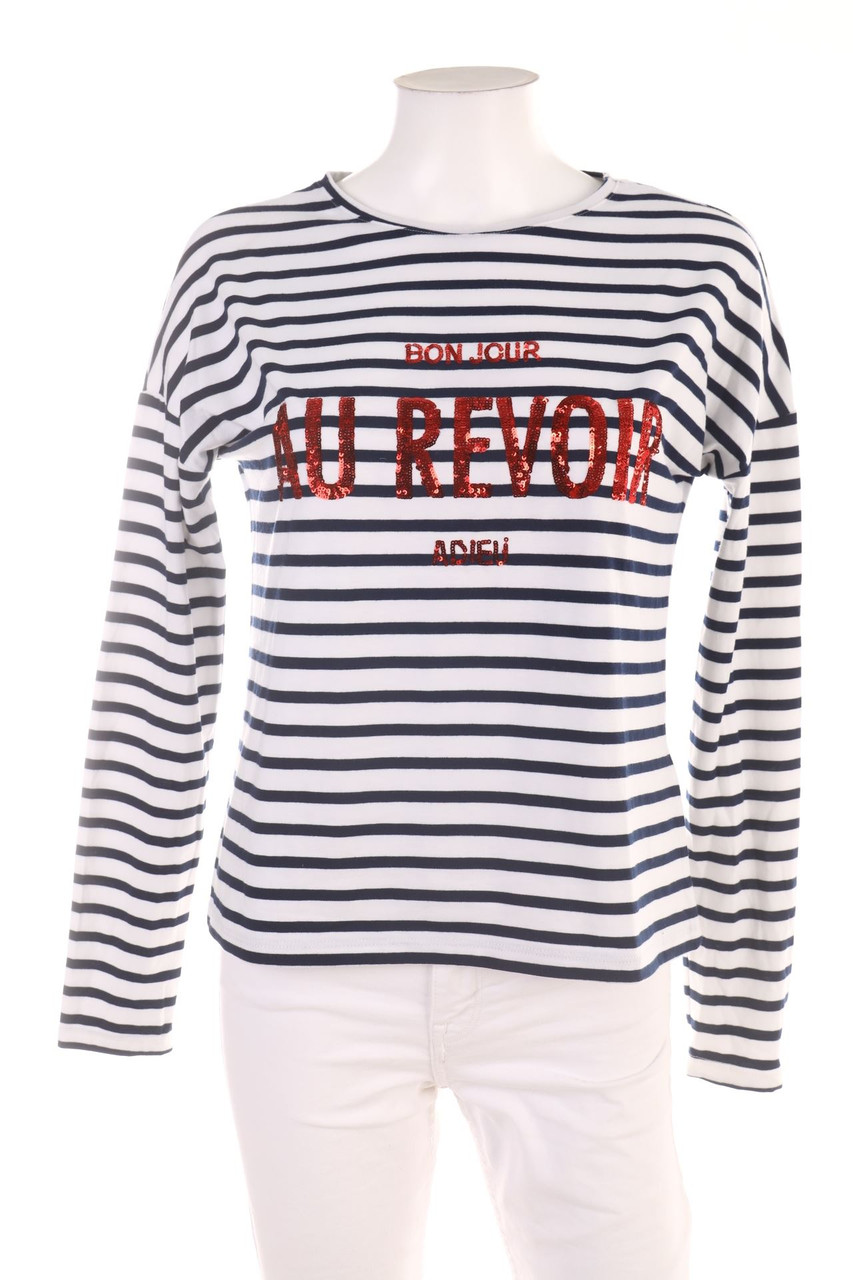 AMISU - Longsleeve-Shirt mit Pailletten - XS