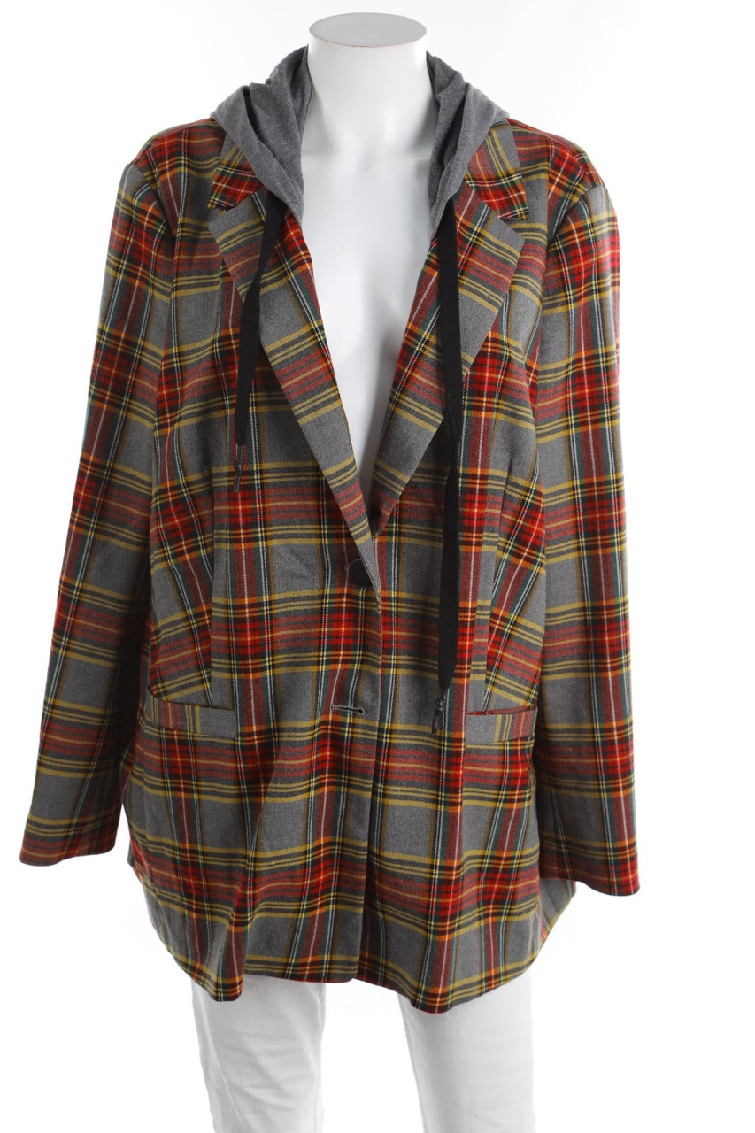 MANGO - Karo-Blazer mit Kapuze - 2XL