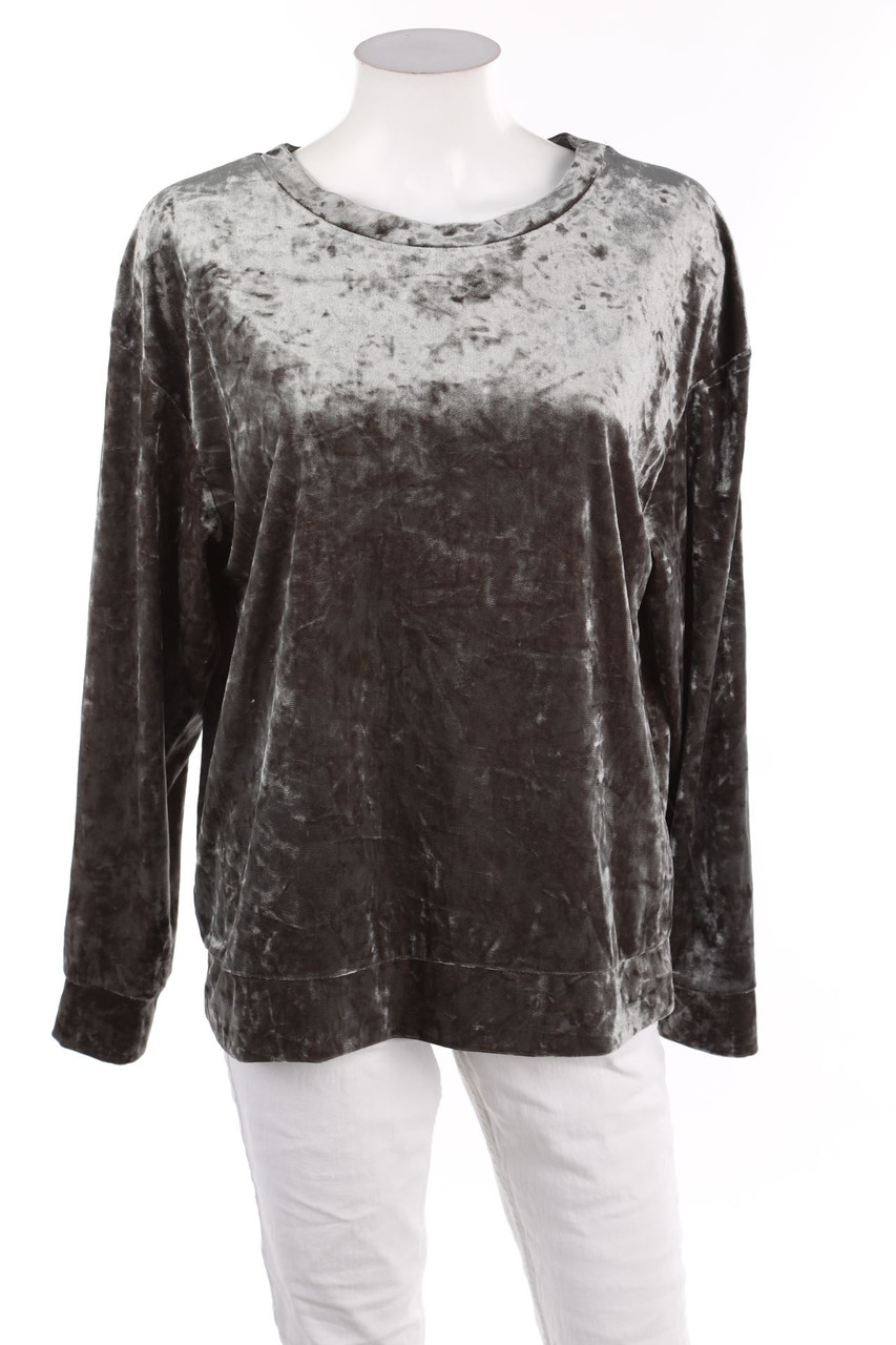 H&M - Longsleeve-Shirt aus Samt - M