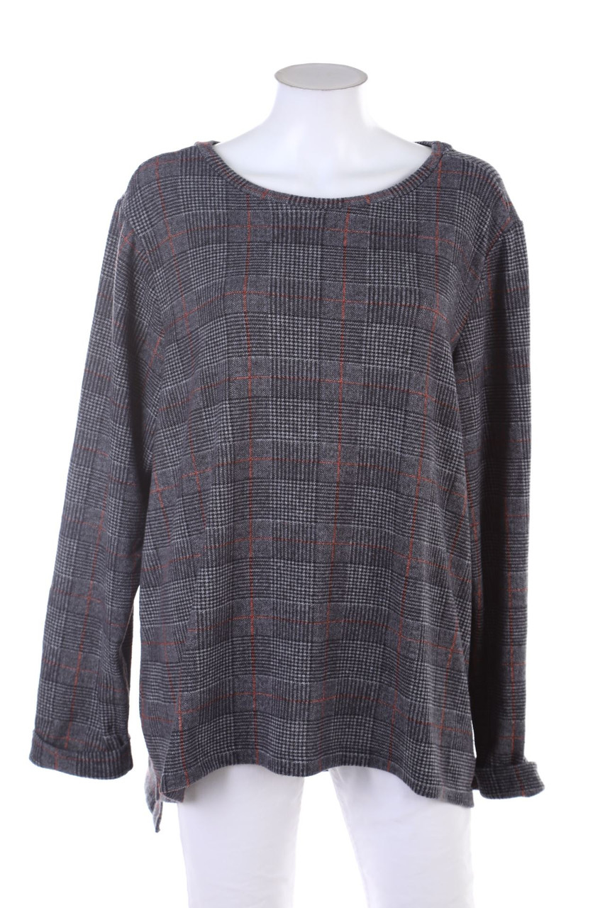 Janina curved - Karo-Longsleeve-Shirt - 50