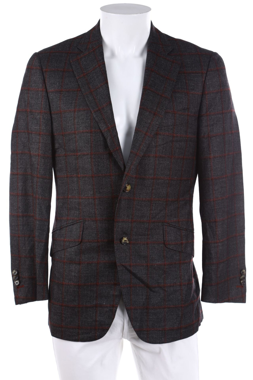 ALFERANO - Karo-Sakko aus Woll-Mix - S