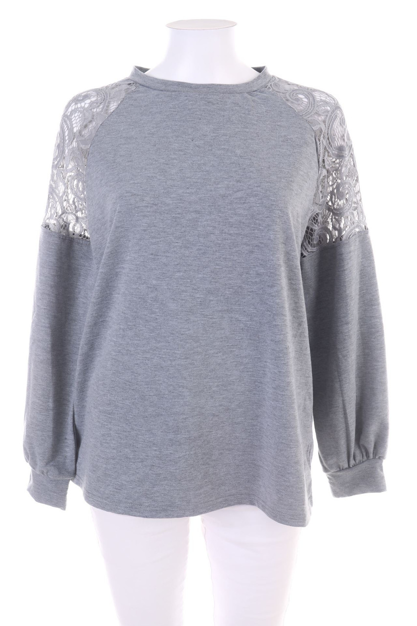 SHEIN - Sweatshirt mit Spitzen-Einsatz - M