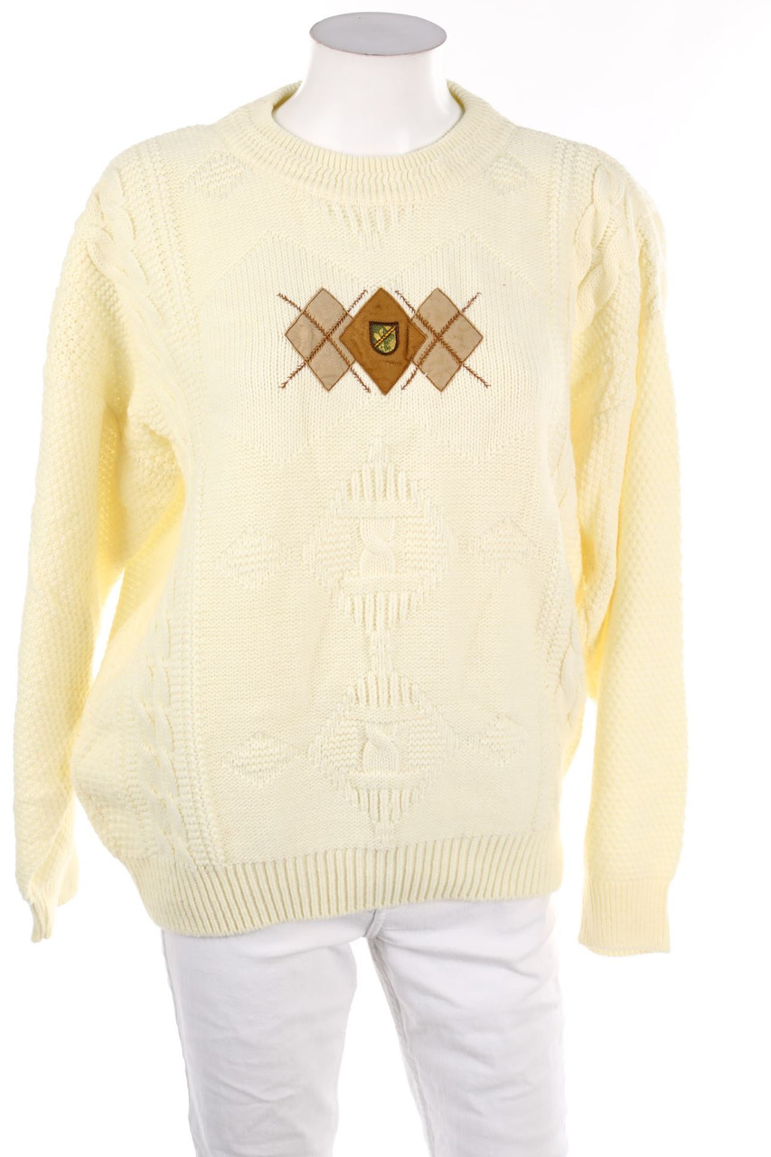 Ohne Label - Strick-Pullover mit Patches - S