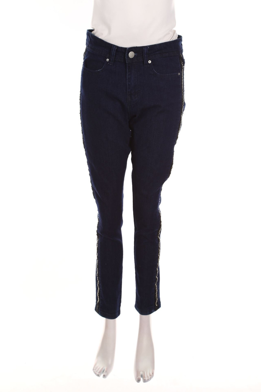 Janina - Slim Jeans mit Perlen - M