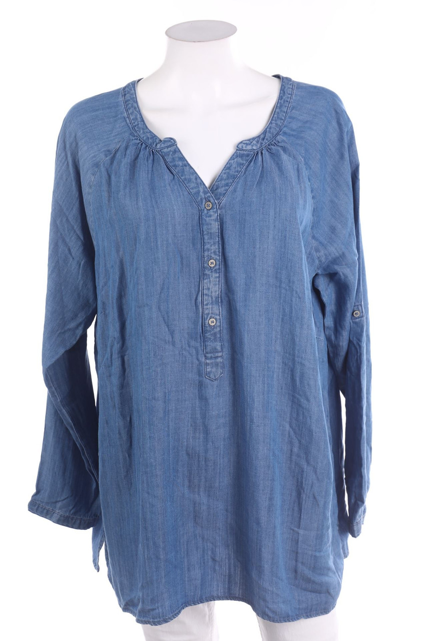 Laura Torelli - Bluse in Denim-Optik - XL