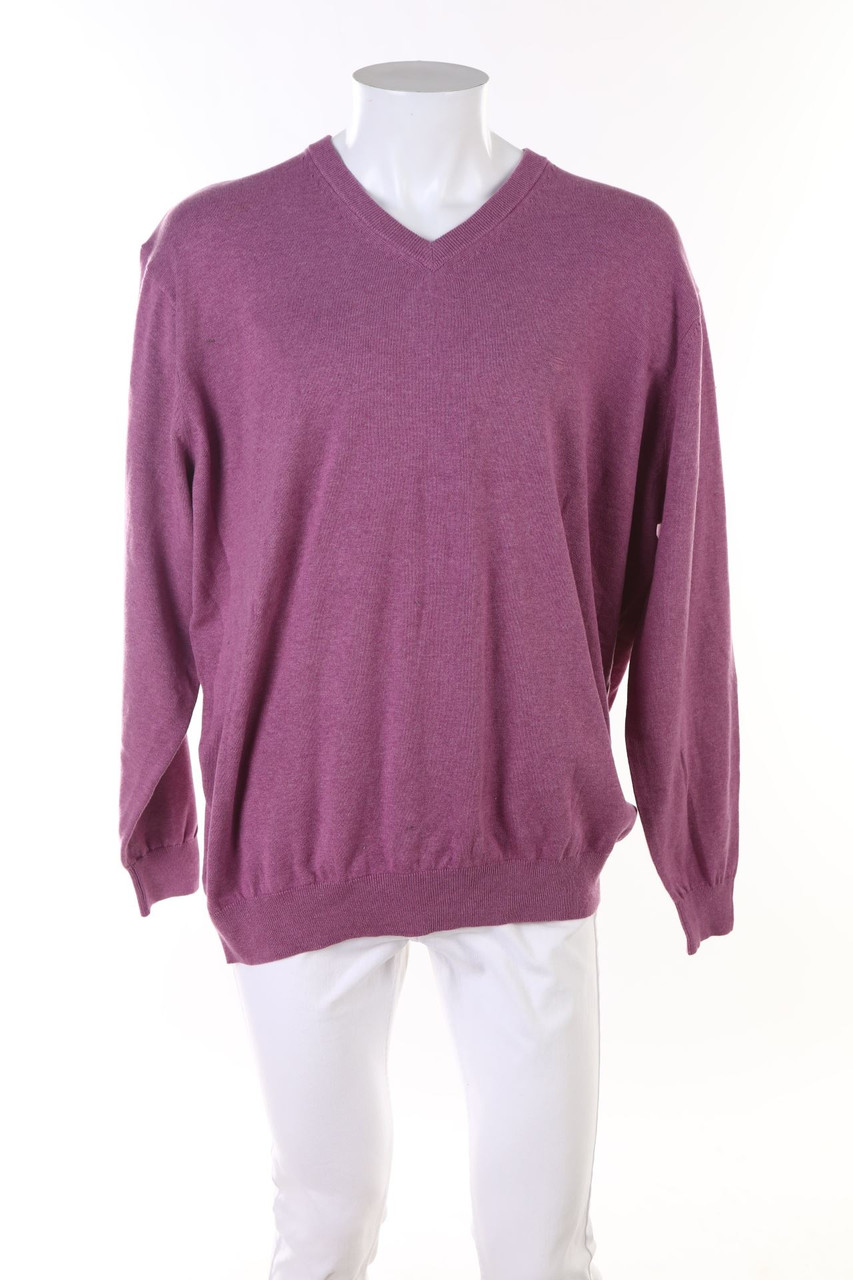 REDMOND - Baumwoll-Strick-Pullover mit V-Neck - XXXXL