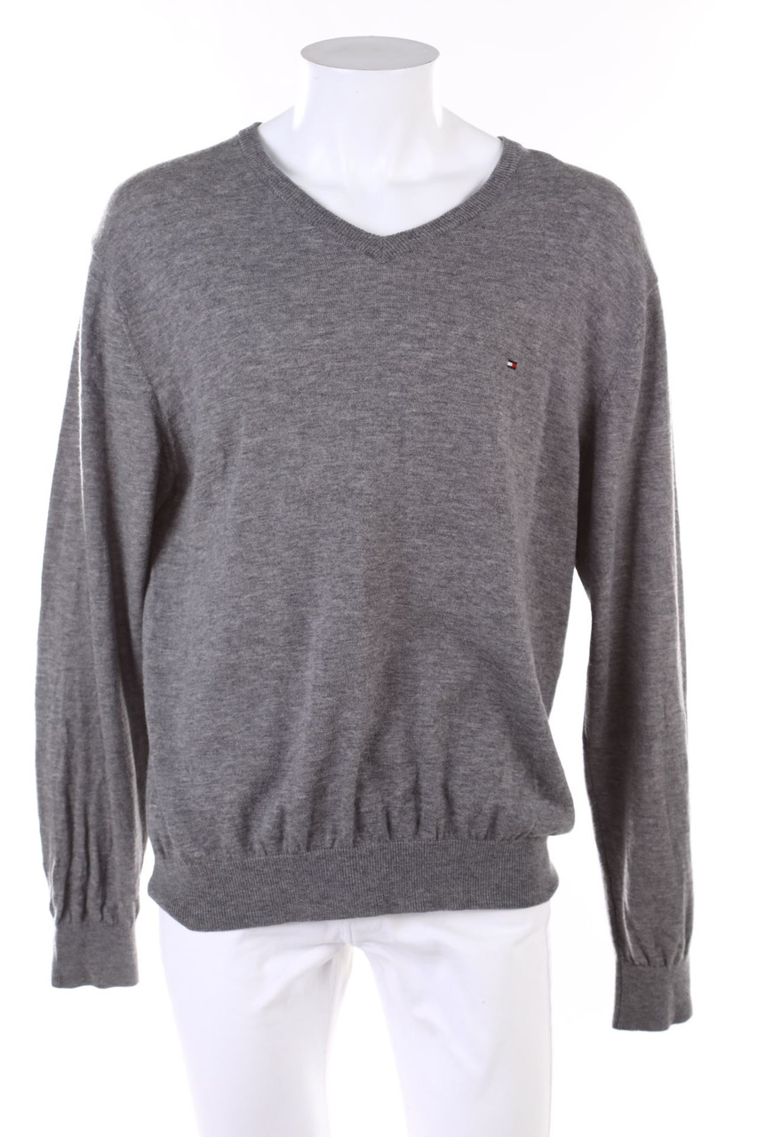 TOMMY HILFIGER - Woll-Pullover mit V-Neck - 2XL