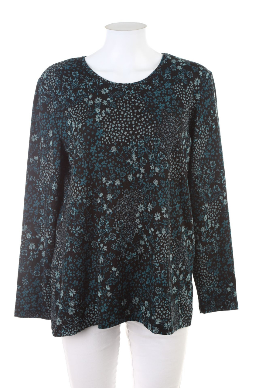 HELENA VERA - Longsleeve-Shirt mit Blumen-Print - XL