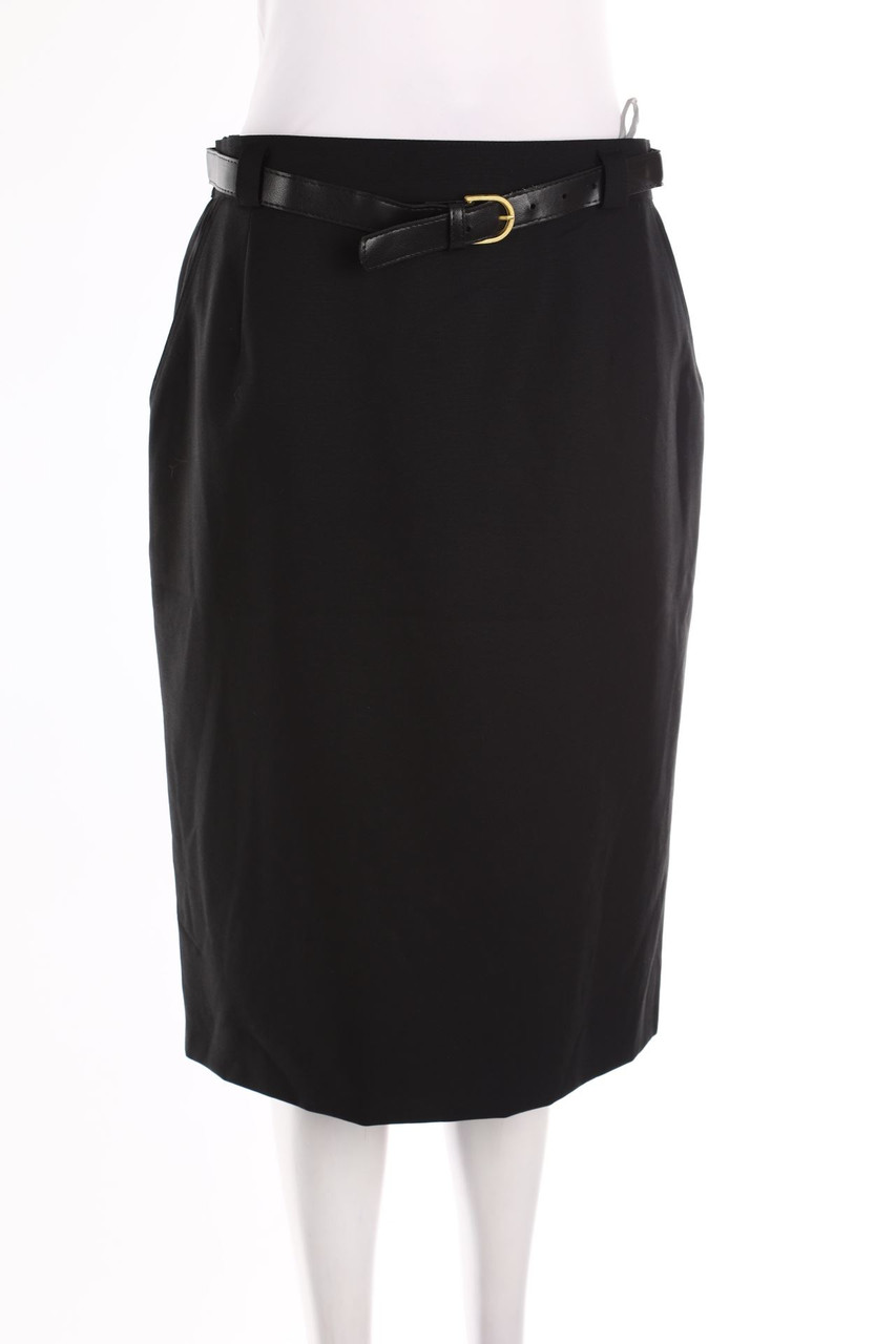 Ohne Label - Schurwoll-Rock mit Gürtel - XL