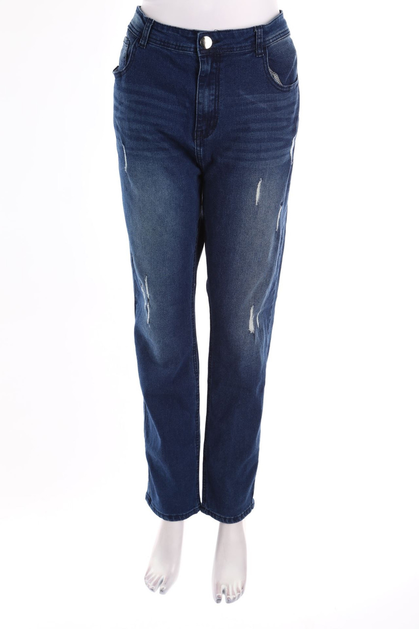 Ohne Label - Used Look Straight Cut Jeans - XL