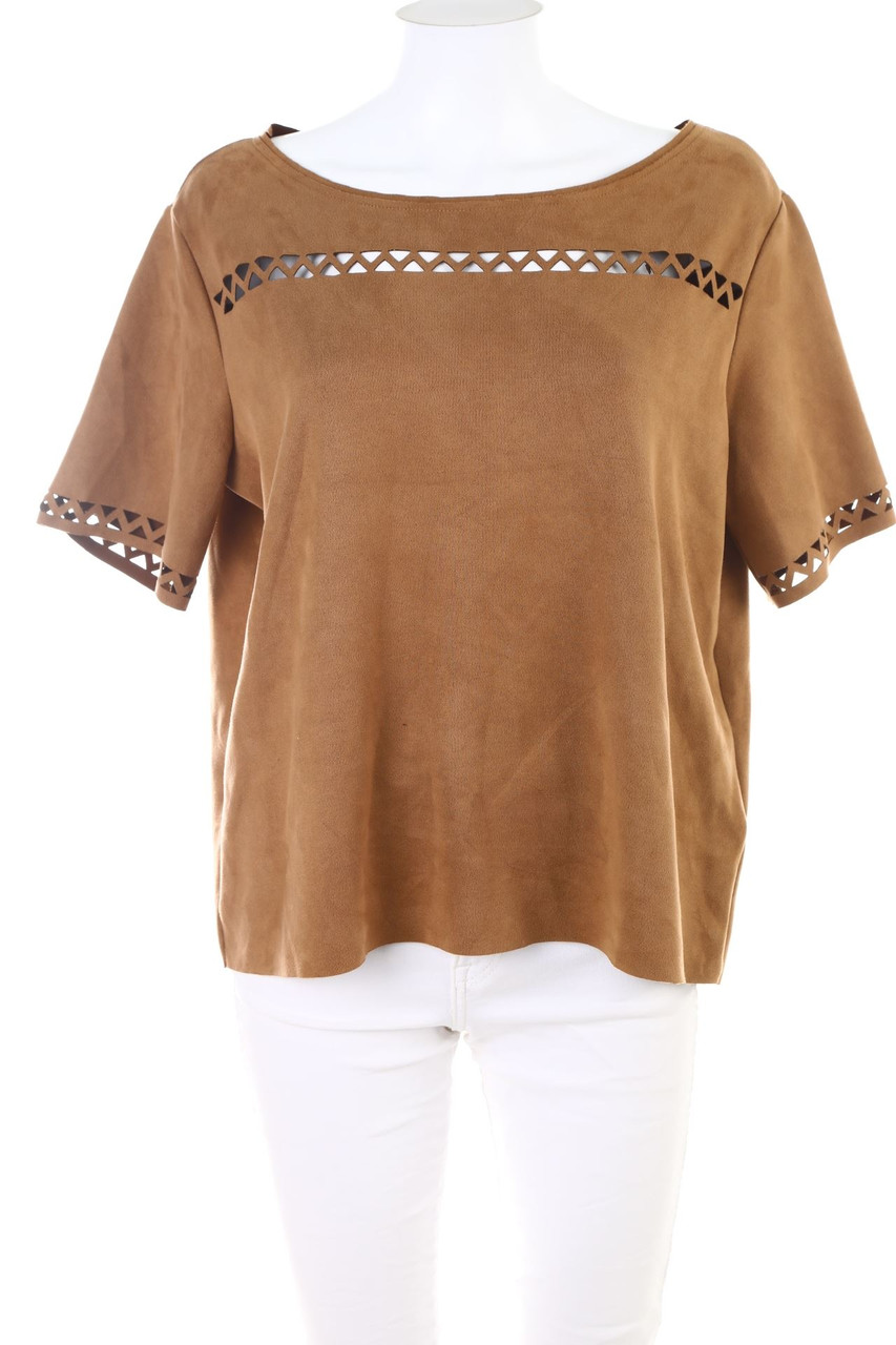 C&A - Faux Leather-Kurzarm-Shirt - M