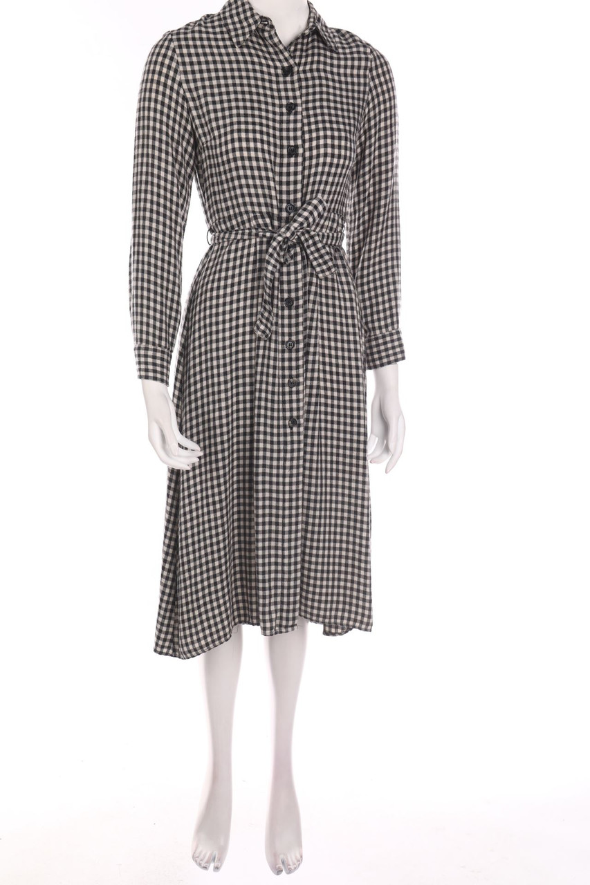 MANGO - Blusenkleid mit Karo-Muster - S