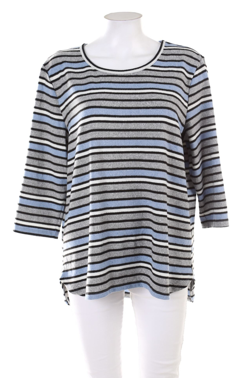 Laura Torelli - Strick-Pullover mit Streifen - L