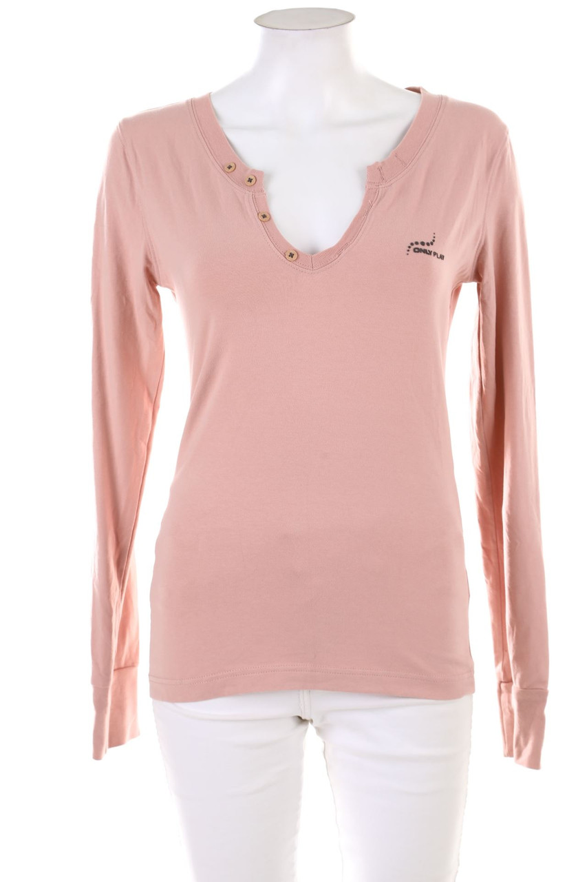ONLY - Longsleeve-Shirt mit Schmuck-Knöpfen - M