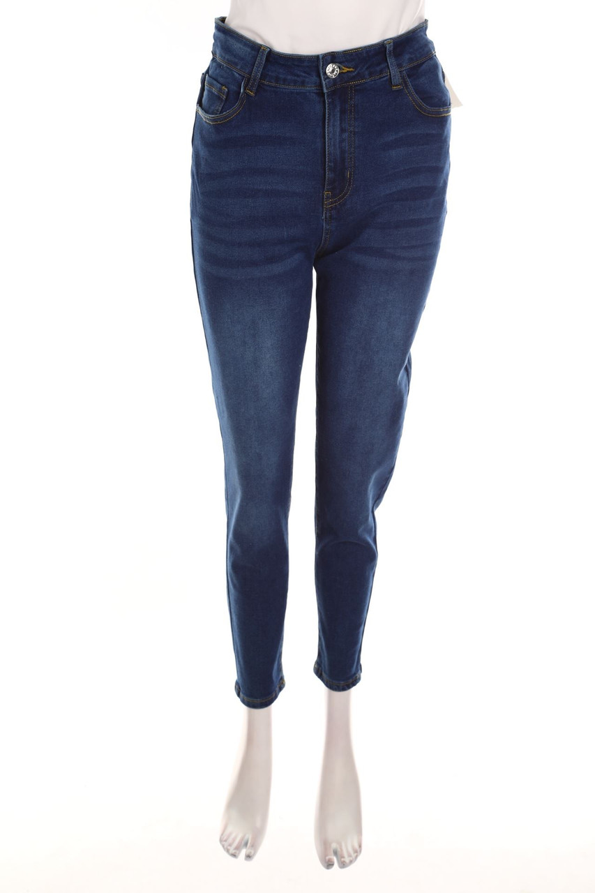 Ohne Label - Dark Denim Skinny-Jeans - L